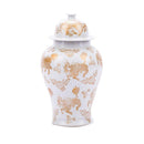 White Temple Jar Gold Kylin - BlueJay Avenue