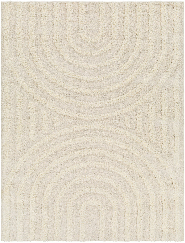 Willa Modern Contemporary White On Beige Rug - BlueJay Avenue