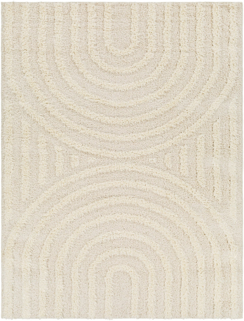 Willa Modern Contemporary White On Beige Rug - BlueJay Avenue