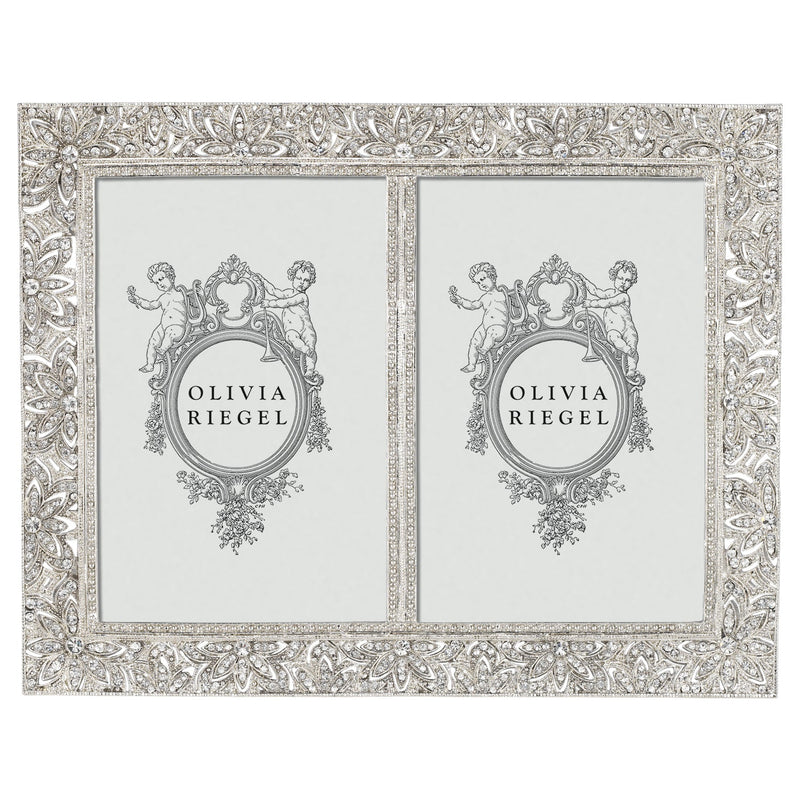 Windsor 4" x 6" Double Photo Frame, Silver - BlueJay Avenue