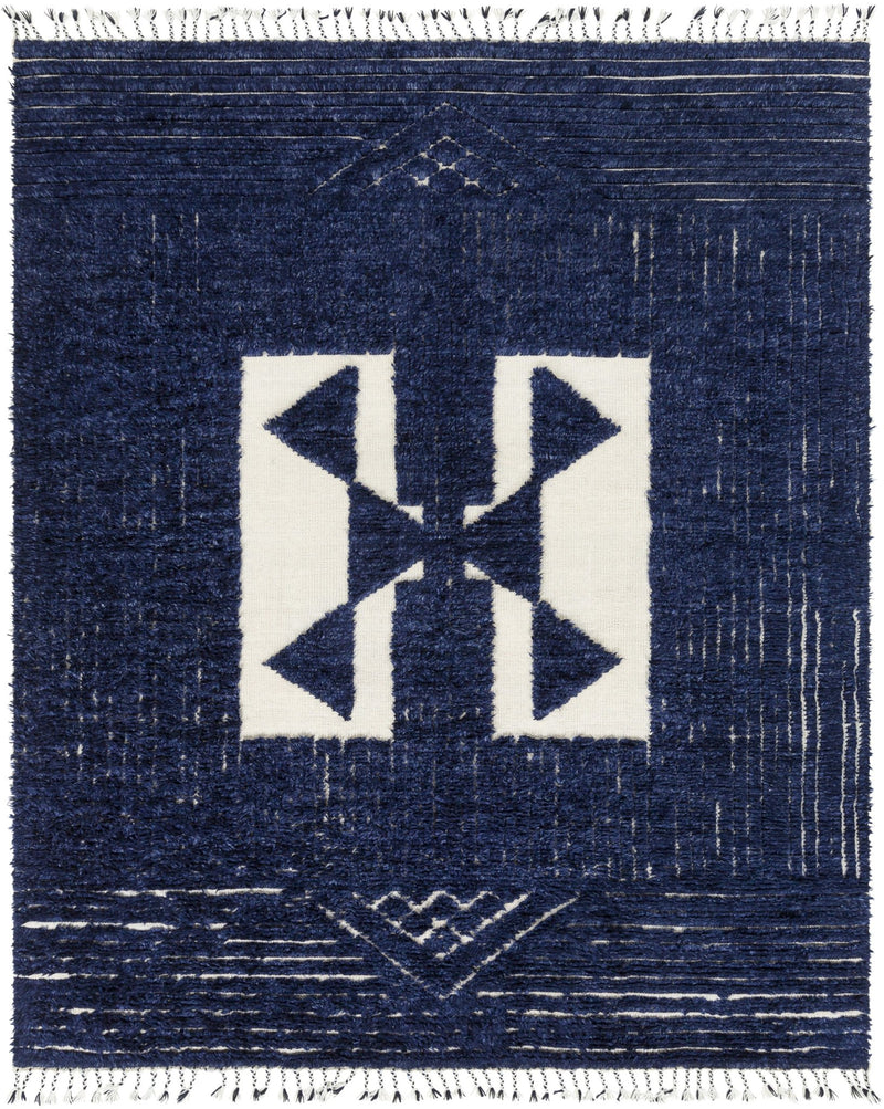 Winsor Navy & Cream Hand Knotted Rug - BlueJay Avenue
