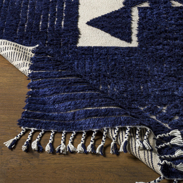 Winsor Navy & Cream Hand Knotted Rug - BlueJay Avenue
