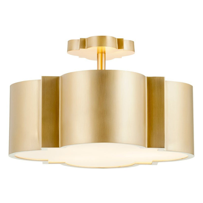 Wyatt Flush Mount, Aged Brass - BlueJay Avenue