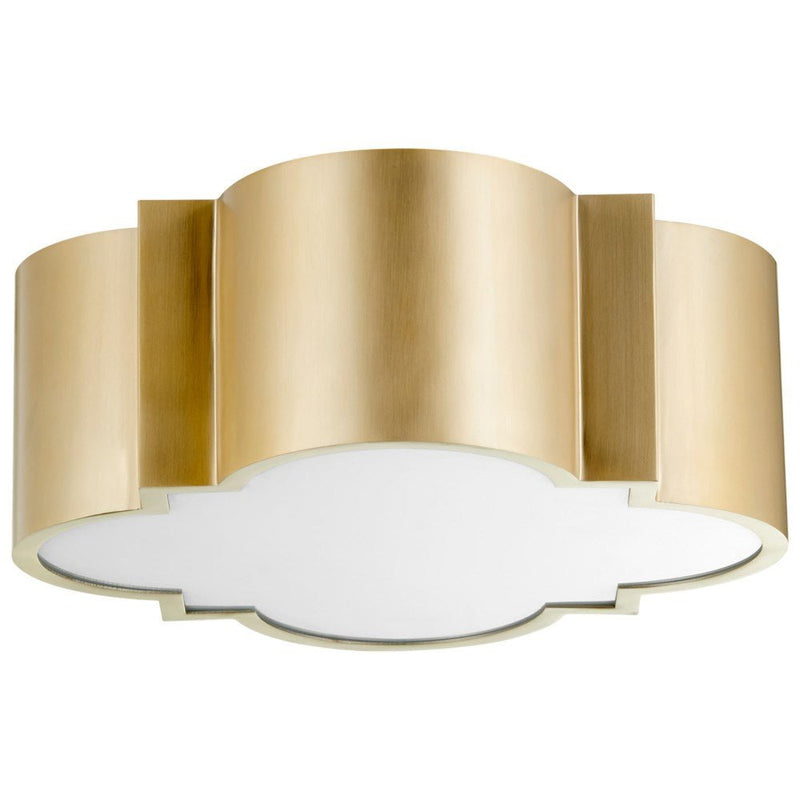 Wyatt Flush Mount, Aged Brass - BlueJay Avenue