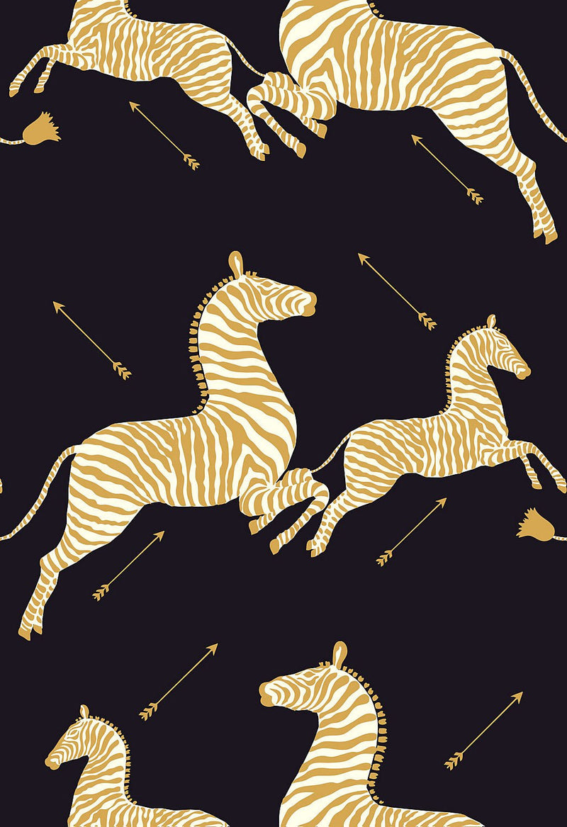 Zebras Wallpaper, Black - BlueJay Avenue