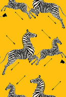 Zebras Wallpaper, Yellow - BlueJay Avenue